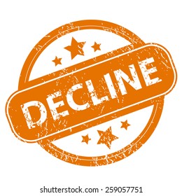 Decline orange grunge rubber stamp on a white background. Vector illustration