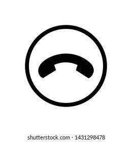 Decline phone call button. Handset icon. Red. Vector.