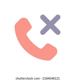 Decline phone call flat color ui icon. Reject feature. Ending conversation option. Unreachable number. Simple filled element for mobile app. Colorful solid pictogram. Vector isolated RGB illustration