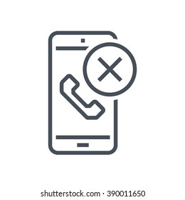 Decline phone call icon suitable for info graphics, websites and print media and  interfaces. Line vector icon.