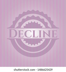 Decline pink emblem. Retro. Vector Illustration. Detailed.