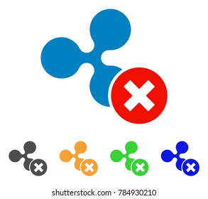 Decline Ripple icon. Vector illustration style is a flat iconic decline ripple symbol with grey, yellow, green, blue color variants. Designed for web and software interfaces.