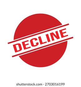 Decline rubber stamp. Red Decline stamp seal – Vector