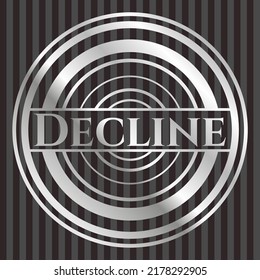 Decline silvery badge. Vector Illustration. Mosaic. 
