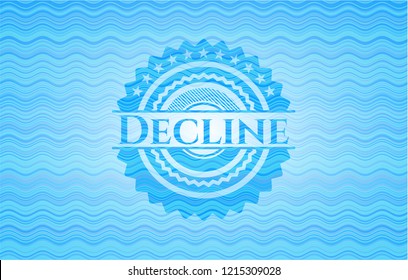 Decline water concept emblem.