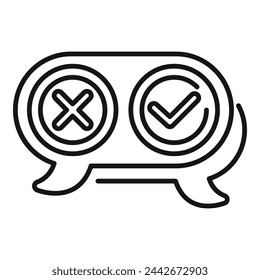 Abgelehnt Genehmigte Form Symbol Umrissvektor. Regelrichtlinienprodukt. Rechtlicher Verbraucher