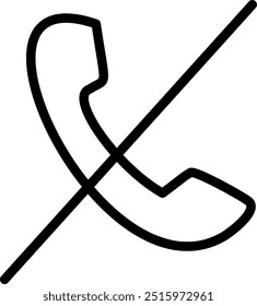 Icono de llamada rechazada. Bloquear el símbolo del teléfono de llamada. Diseño de Vector reemplazable.