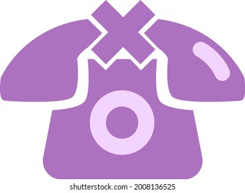 Declined call, illustration, vector on a white background.