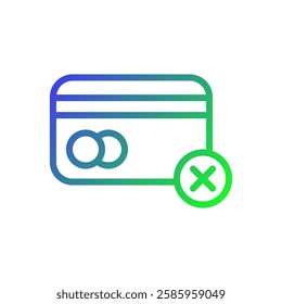Declined Card Payment with Cross Gradient Icon