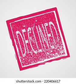 Declined Grunge Red Vector Rubber Stamp in Rectangle Form for your Design. 