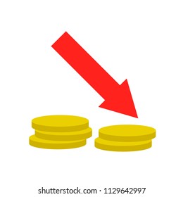 Declined incomes. vector