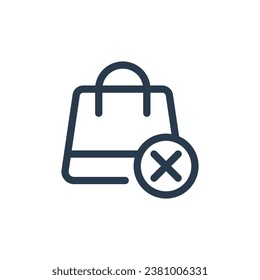 Declined Order Crossmark Vector Icon Illustration