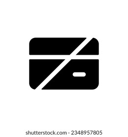 Declined payment black glyph ui icon. Incomplete financial operation. User interface design. Silhouette symbol on white space. Solid pictogram for web, mobile. Isolated vector illustration