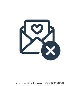 Declined RSVP Crossmark Vector Icon Illustration