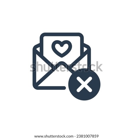 Declined RSVP Crossmark Vector Icon Illustration