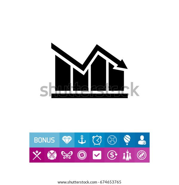 Declining Bar Chart Stock Vector Royalty Free 674653765 Shutterstock