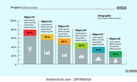 Declining Bar Chart Slide Template