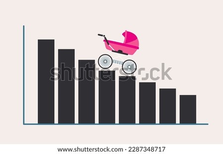 Declining birth rates concept illustration