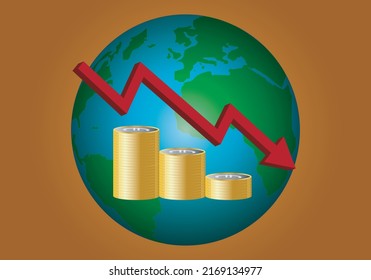 
Declining global economy. Global economic crisis