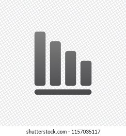 Declining graph line icon. On grid background