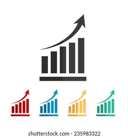 declining graph  - vector icon, flat design