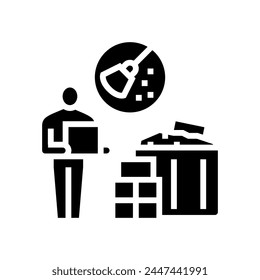 decluttering minimalism lifestyle glyph icon vector. decluttering minimalism lifestyle sign. isolated symbol illustration