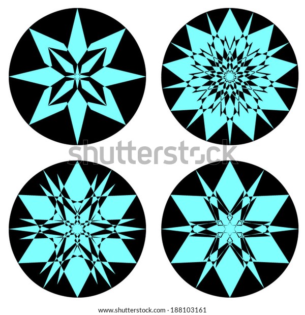 Deco Abstract Art Circle Geometric Patterns Stock Vector Royalty