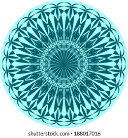 Deco abstract mandala art circle medallion with patterned stencil