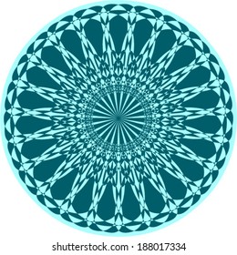 Deco abstract mandala art circle medallion with patterned stencil