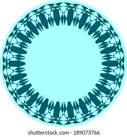 Deco abstract mandala art round frame with patterned stencils