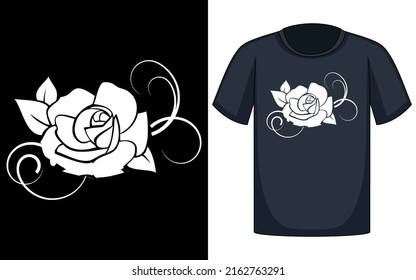 Deco Bloom Decorative Love Floral Leaves Blossom Flower Rose Ornament Curlicue Graphic T Shirt