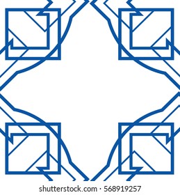 Deco Frame Navy on White