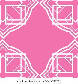 Deco Frame White on Pink
