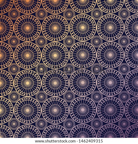 Deco fretwork inspired circle pattern