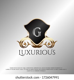 Deco Shield Luxury Letter H Golden Logo Icon Template Vector Eps 10