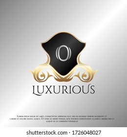 Deco Shield Luxury Letter O Golden Logo Icon Template Vector Eps 10