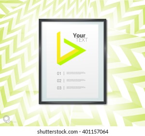 Deco Style Branding Icon on a Zig Zag Background