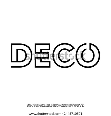 deco, thin line alphabet vector modern geometric font