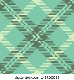Textura de tartán de Vector Deco, textil de patrón de fondo de Londres. Tejido sin costuras a cuadros Daisy en la paleta de colores menta y pastel.