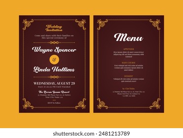 Tarjeta de Plantilla de invitación de Boda Deco
