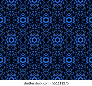decoative floral ornament. seamless vector illustration. for design, invitation, wallpaper. black, blue color