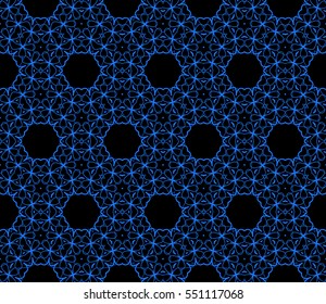 decoative floral ornament. seamless vector illustration. for design, invitation, wallpaper. black, blue color