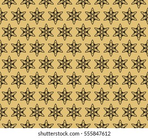 decoative floral ornament. seamless vector illustration. for design, invitation, wallpaper. gold, black color
