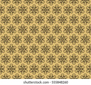 decoative floral ornament. seamless vector illustration. for design, invitation, wallpaper. gold, black color