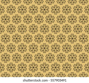 decoative floral ornament. seamless vector illustration. for design, invitation, wallpaper. gold, black color
