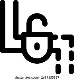 Decodificar, códigos, desbloquear icono de contorno