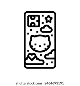 decoden kawaii line icon vector. decoden kawaii sign. isolated contour symbol black illustration
