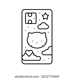 decoden kawaii line icon vector. decoden kawaii sign. isolated contour symbol black illustration