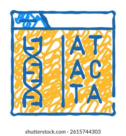 decoding dna code doodle icon sketch vector. decoding dna code sign. isolated symbol illustration