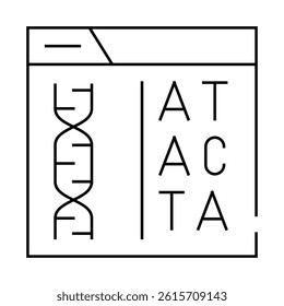decoding dna code line icon vector. decoding dna code sign. isolated contour symbol black illustration